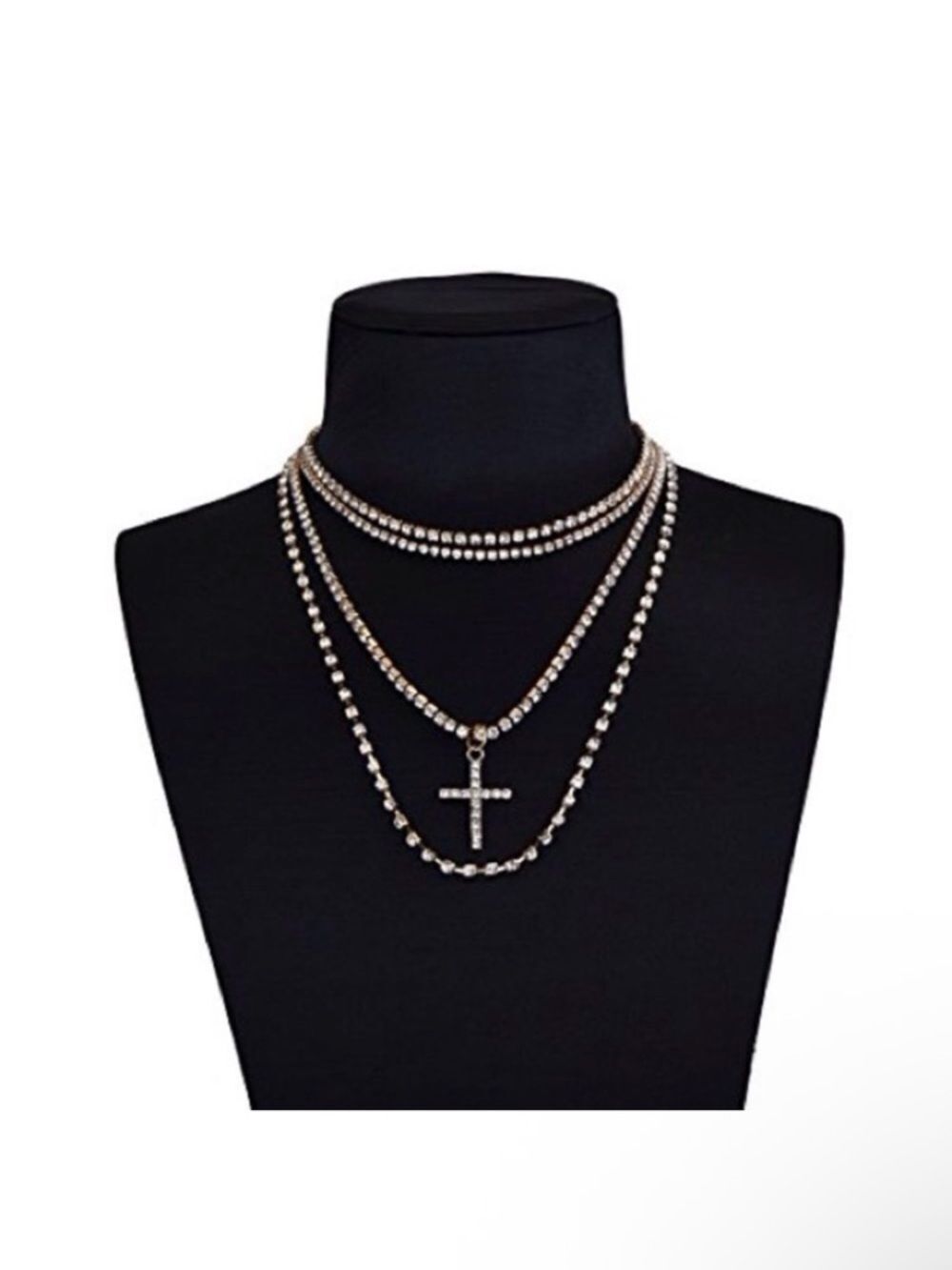 Style Retro Women's Rhinestone 4 Layered Necklaces